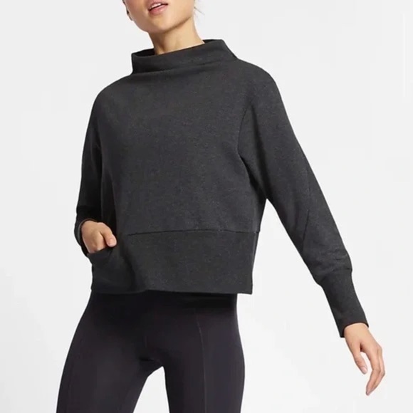 Nike Versa Dark Gray Mock Neck Sweatshirt size M - Picture 1 of 12